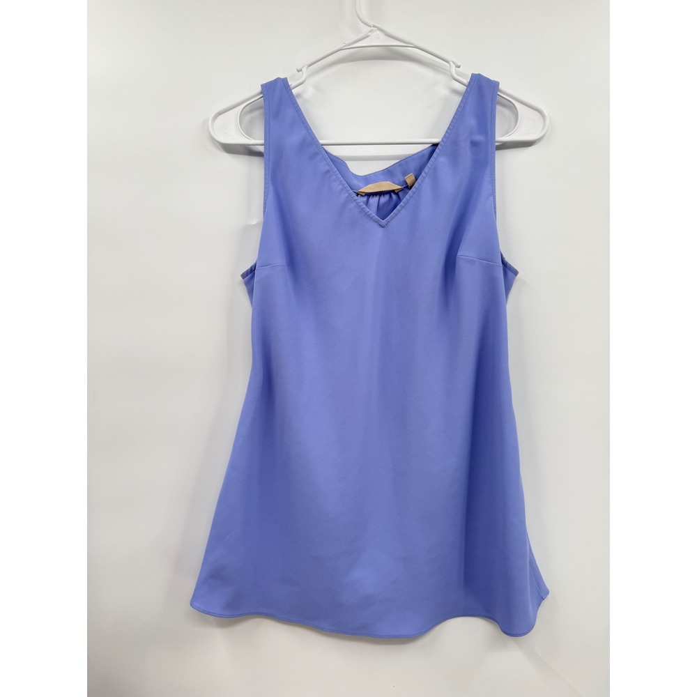Soft Surroundings S Tank Top Womens Periwinkle V-Neck Sleeveless High-Low 2GN46
